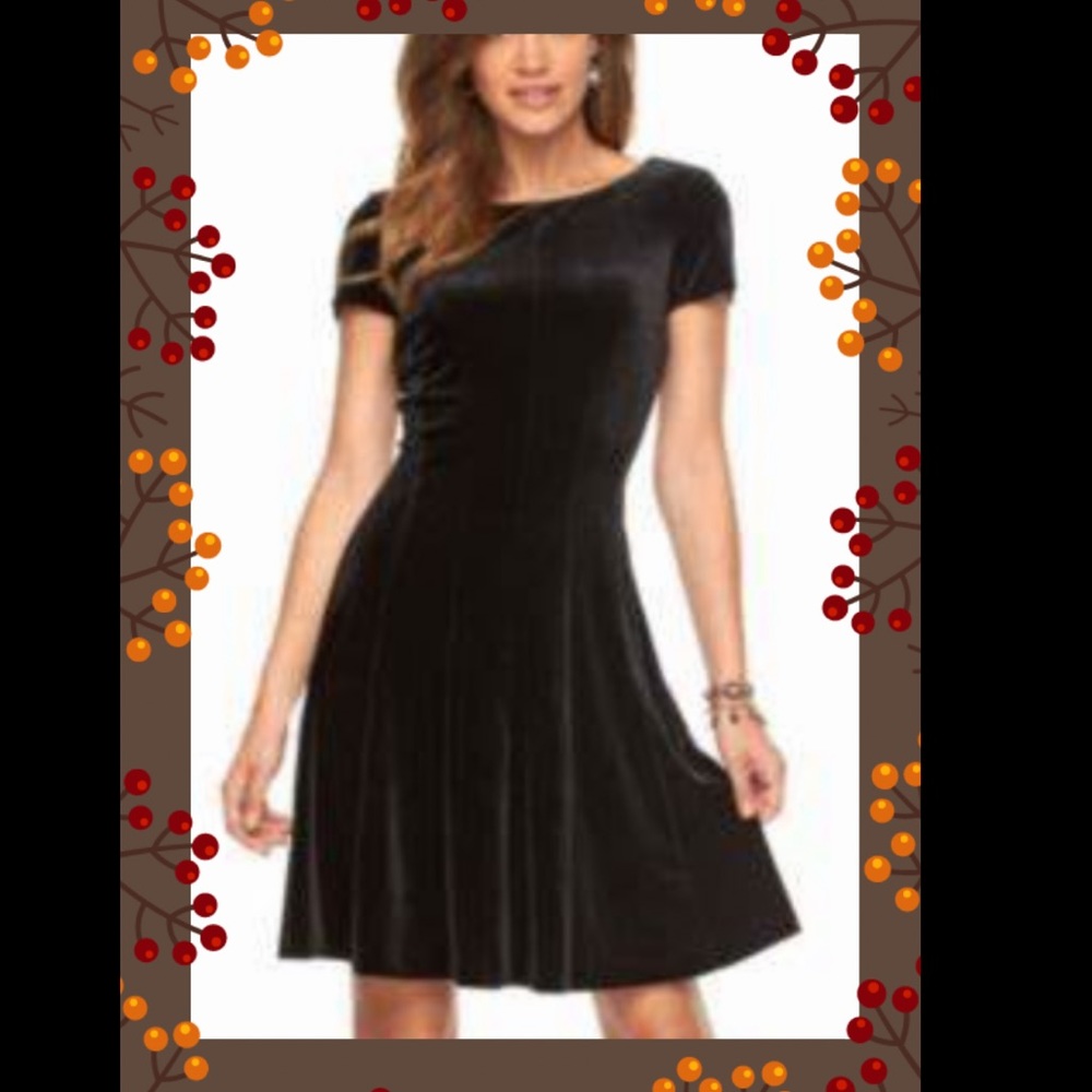 Chaps short sleeve velvet dress